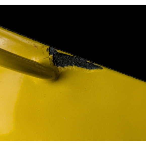 Vtg Dansk Designs Kobenstyle Yellow Enamel Steel Paella Round Pan 13" 1960s - Picture 8 of 16